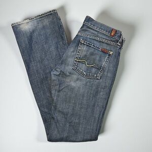 7 For All Mankind Blue Straight Leg Jeans